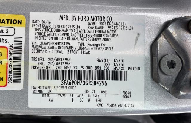 Aukcja sprzedaży 2016 Ford Fusion Se, vin: 3FA6P0H73GR384296, numer aukcji: 45350563