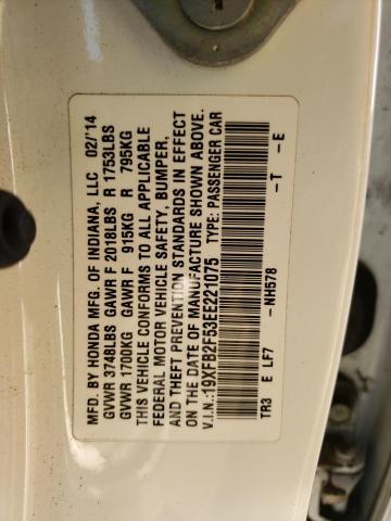 Aukcja sprzedaży 2014 Honda Civic Lx, vin: 19XFB2F53EE221075, numer aukcji: 45270723
