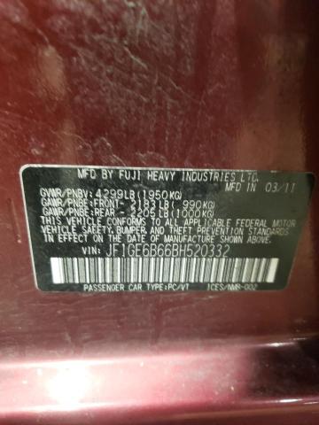 45311553 :رقم المزاد ، JF1GE6B66BH520332 vin ، 2011 Subaru Impreza 2.5i Premium مزاد بيع