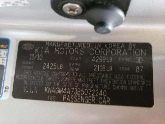 Aukcja sprzedaży 2011 Kia Optima Lx, vin: KNAGM4A73B5072240, numer aukcji: 44704943