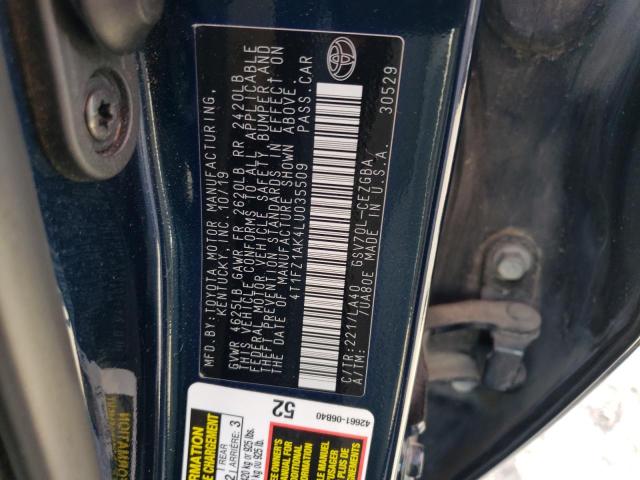 Aukcja sprzedaży 2020 Toyota Camry Xle, vin: 4T1FZ1AK4LU035509, numer aukcji: 44580093