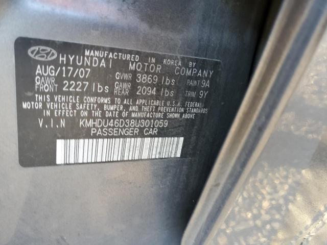Aukcja sprzedaży 2008 Hyundai Elantra Gls, vin: KMHDU46D38U301059, numer aukcji: 45305553