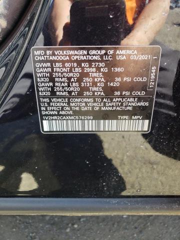 2021 Volkswagen Atlas Se მანქანა იყიდება აუქციონზე, vin: 1V2HR2CAXMC576299, აუქციონის ნომერი: 45293563