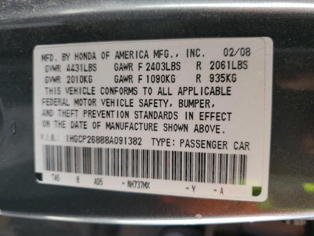 Aukcja sprzedaży 2008 Honda Accord Exl, vin: 1HGCP26888A091382, numer aukcji: 43818843