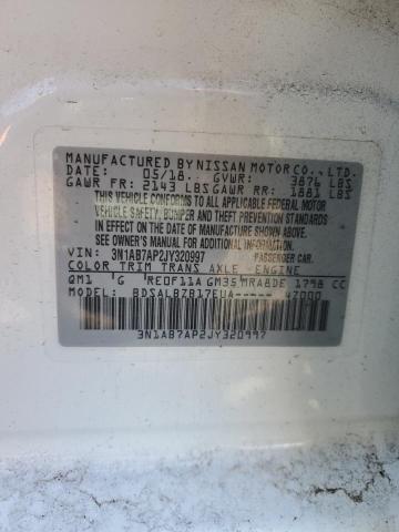 Aukcja sprzedaży 2018 Nissan Sentra S, vin: 3N1AB7AP2JY320997, numer aukcji: 45349493