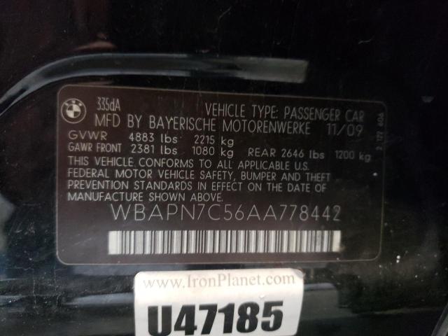 45189943 :رقم المزاد ، WBAPN7C56AA778442 vin ، 2010 Bmw 335 D مزاد بيع