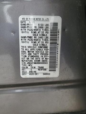 Auction sale of the 2011 Nissan Murano S, vin: JN8AZ1MU6BW068563, lot number: 45018793