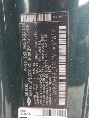 Aukcja sprzedaży 2009 Mini Cooper Clubman, vin: WMWML33539TX33654, numer aukcji: 44953183