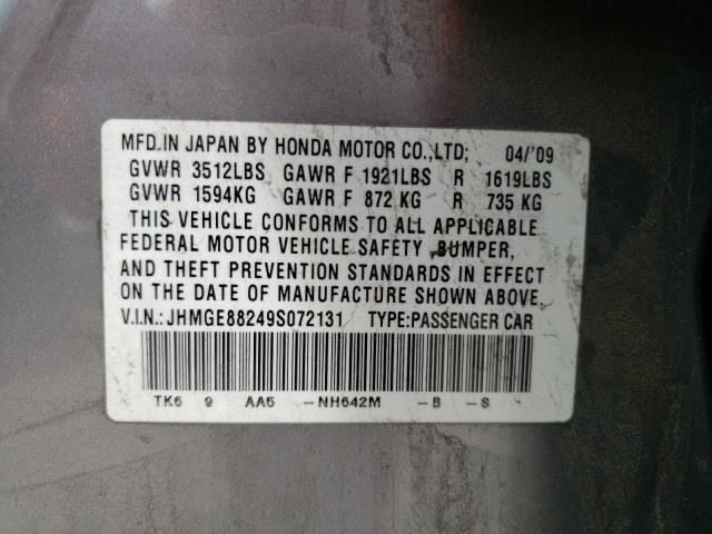41378403 :رقم المزاد ، JHMGE88249S072131 vin ، 2009 Honda Fit مزاد بيع