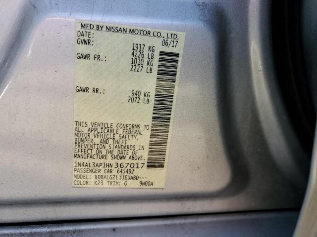Aukcja sprzedaży 2017 Nissan Altima 2.5, vin: 1N4AL3AP1HN367017, numer aukcji: 45040983