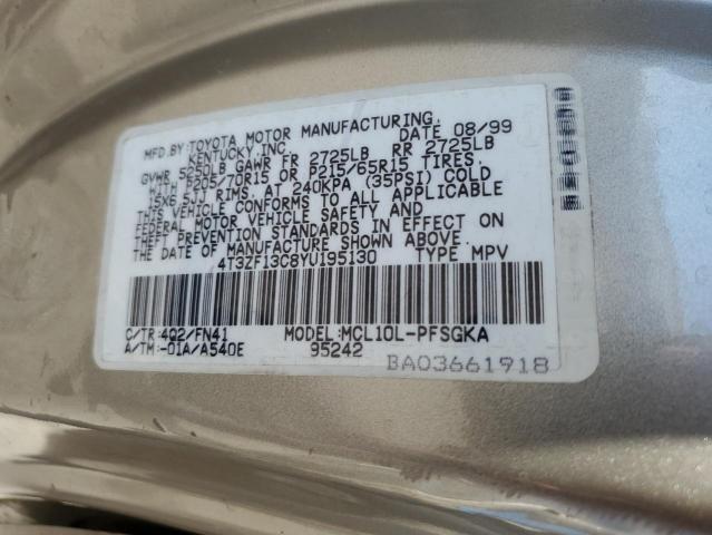 Aukcja sprzedaży 2000 Toyota Sienna Le, vin: 4T3ZF13C8YU195130, numer aukcji: 43324693