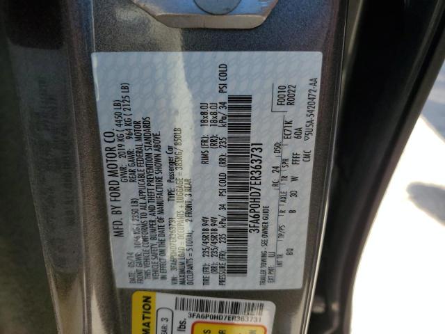 Aukcja sprzedaży 2014 Ford Fusion Se, vin: 3FA6P0HD7ER363731, numer aukcji: 44966913