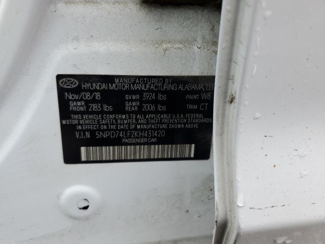 Aukcja sprzedaży 2019 Hyundai Elantra Se, vin: 5NPD74LF2KH431420, numer aukcji: 45330313