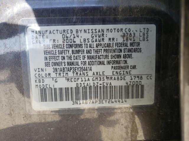 Aukcja sprzedaży 2014 Nissan Sentra S, vin: 3N1AB7AP3EY264414, numer aukcji: 45258513