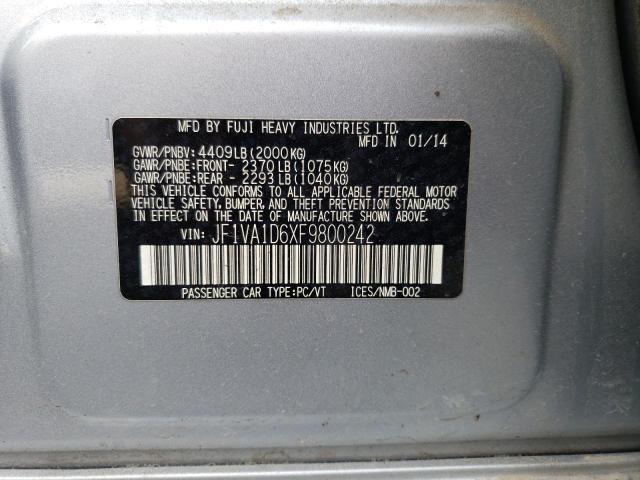 43955093 :رقم المزاد ، JF1VA1D6XF9800242 vin ، 2015 Subaru Wrx Premium مزاد بيع