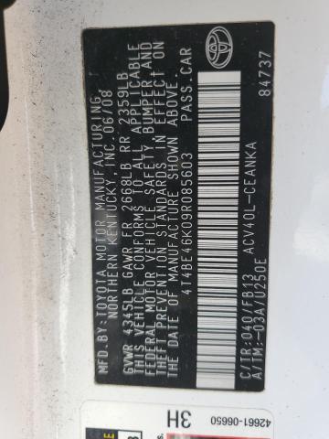 Aukcja sprzedaży 2009 Toyota Camry Base, vin: 4T4BE46K09R085603, numer aukcji: 45459163