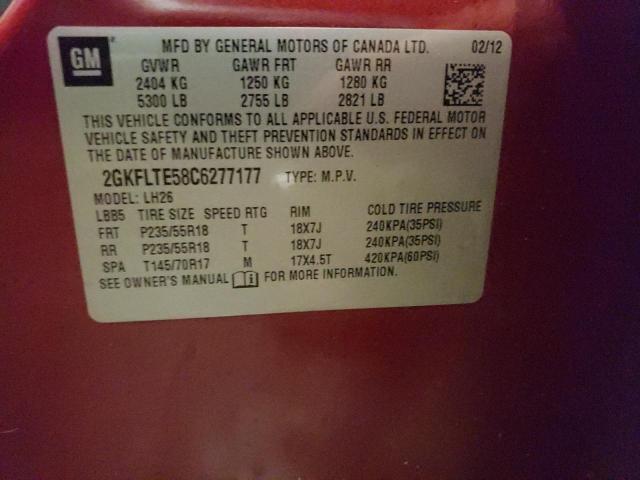 Aukcja sprzedaży 2012 Gmc Terrain Sle, vin: 2GKFLTE58C6277177, numer aukcji: 45182473