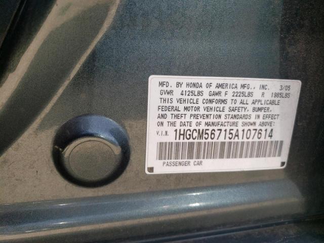Aukcja sprzedaży 2005 Honda Accord Ex, vin: 1HGCM56715A107614, numer aukcji: 45475513