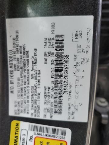 Продаж на аукціоні авто 2016 Lincoln Mkz, vin: 3LN6L2JK0GR623038, номер лоту: 45360183