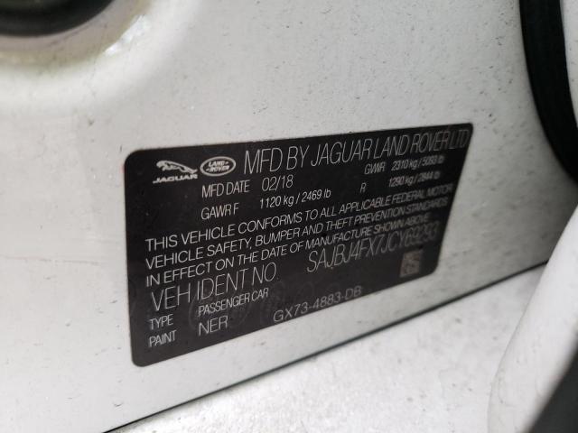 45452543 :رقم المزاد ، SAJBJ4FX7JCY69293 vin ، 2018 Jaguar Xf Premium مزاد بيع