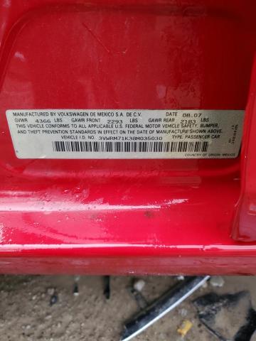 43151933 :رقم المزاد ، 3VWRM71K38M035030 vin ، 2008 Volkswagen Jetta Se مزاد بيع