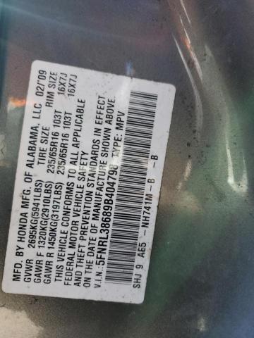 Aukcja sprzedaży 2009 Honda Odyssey Exl, vin: 5FNRL38689B404798, numer aukcji: 45496703