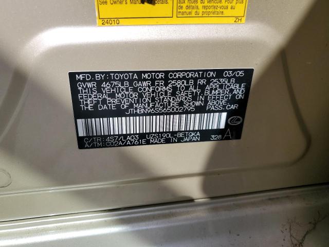 Aukcja sprzedaży 2006 Lexus Gs 430, vin: JTHBN96S565002795, numer aukcji: 45071773