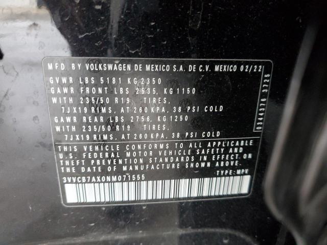 Aukcja sprzedaży 2022 Volkswagen Tiguan Se R-line Black, vin: 3VVCB7AX0NM071555, numer aukcji: 45501183