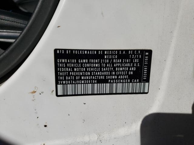 Aukcja sprzedaży 2016 Volkswagen Jetta Se, vin: 3VWD67AJ9GM309194, numer aukcji: 45295533