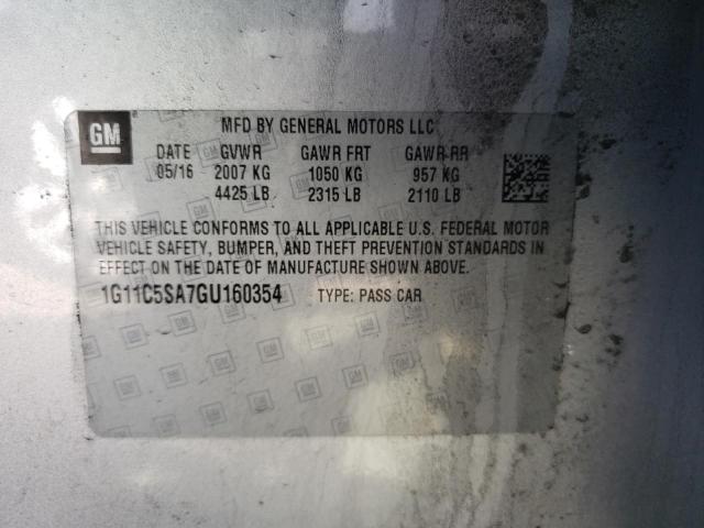 Aukcja sprzedaży 2016 Chevrolet Malibu Limited Lt, vin: 1G11C5SA7GU160354, numer aukcji: 45154333