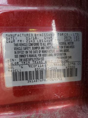 Aukcja sprzedaży 2018 Nissan Sentra S, vin: 3N1AB7APXJY264193, numer aukcji: 45494173