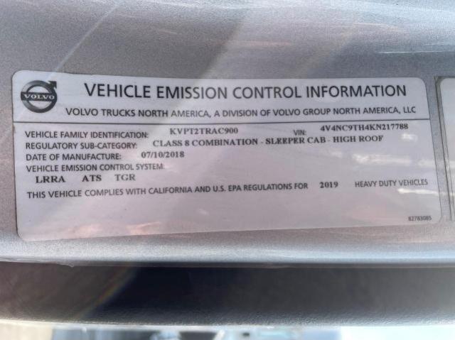 2019 Volvo Vn Vnl მანქანა იყიდება აუქციონზე, vin: 4V4NC9TH4KN217788, აუქციონის ნომერი: 45575843