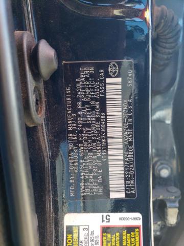 Auction sale of the 2019 Toyota Camry L, vin: 4T1B11HK3KU684986, lot number: 44682963