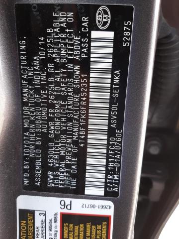 Aukcja sprzedaży 2015 Toyota Camry Le, vin: 4T4BF1FK6FR452351, numer aukcji: 45511673