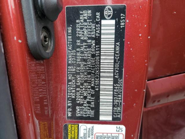 2005 Toyota Camry Le მანქანა იყიდება აუქციონზე, vin: 4T1BE32K55U061611, აუქციონის ნომერი: 45577953