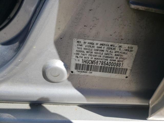 Aukcja sprzedaży 2005 Honda Accord Ex, vin: 1HGCM56785A000981, numer aukcji: 45529913