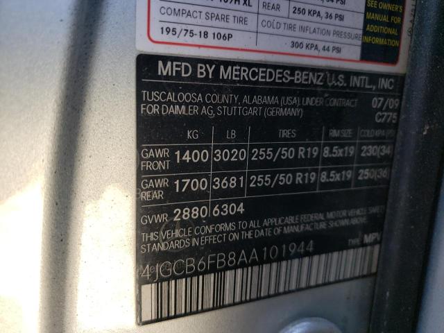 Aukcja sprzedaży 2010 Mercedes-benz R 350 4matic, vin: 4JGCB6FB8AA101944, numer aukcji: 44912693