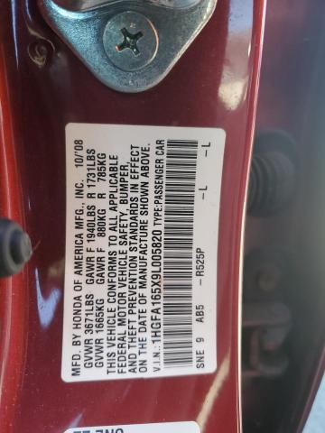 Aukcja sprzedaży 2009 Honda Civic Lx, vin: 1HGFA165X9L005820, numer aukcji: 45394323
