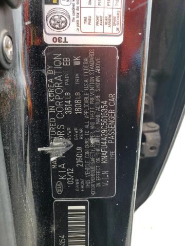 45099143 :رقم المزاد ، KNAFU4A29C5616354 vin ، 2012 Kia Forte Ex مزاد بيع