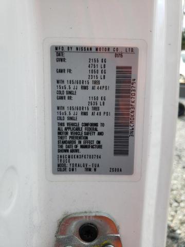 Aukcja sprzedaży 2015 Nissan Nv200 2.5s, vin: 3N6CM0KN3FK703794, numer aukcji: 45498833