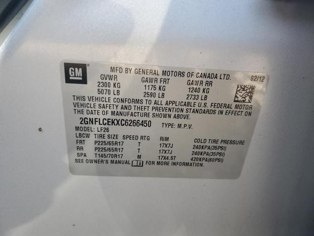 Aukcja sprzedaży 2012 Chevrolet Equinox Ls, vin: 2GNFLCEKXC6266450, numer aukcji: 45131233