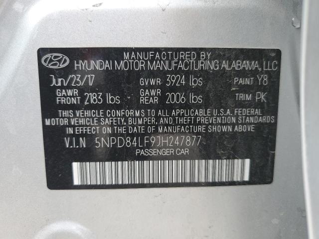 2018 Hyundai Elantra Sel მანქანა იყიდება აუქციონზე, vin: 5NPD84LF9JH247877, აუქციონის ნომერი: 45515003