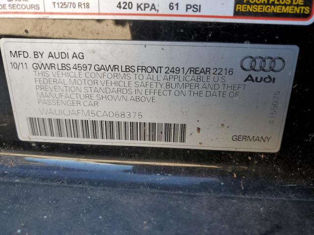 2012 Audi A3 Premium Plus მანქანა იყიდება აუქციონზე, vin: WAUKJAFM5CA068375, აუქციონის ნომერი: 45499553