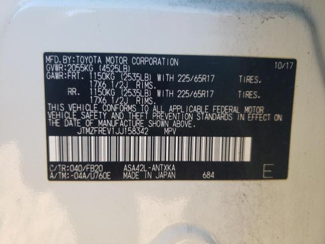 Aukcja sprzedaży 2018 Toyota Rav4 Le, vin: JTMZFREV1JJ158342, numer aukcji: 45479173
