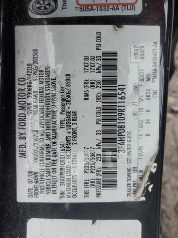 Aukcja sprzedaży 2009 Ford Fusion Sel, vin: 3FAHP08109R116541, numer aukcji: 45127623