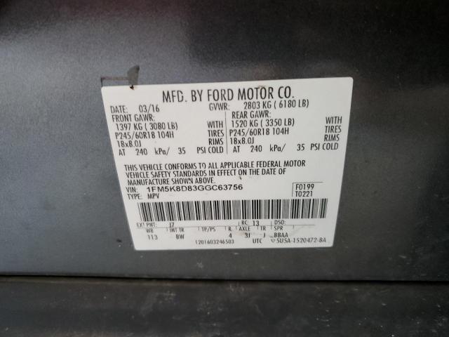 Aukcja sprzedaży 2016 Ford Explorer Xlt, vin: 1FM5K8D83GGC63756, numer aukcji: 45311763