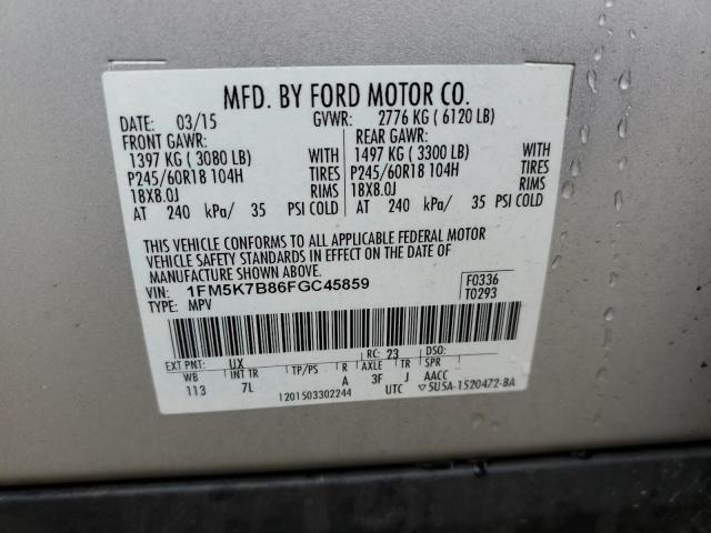 Aukcja sprzedaży 2015 Ford Explorer, vin: 1FM5K7B86FGC45859, numer aukcji: 45509093