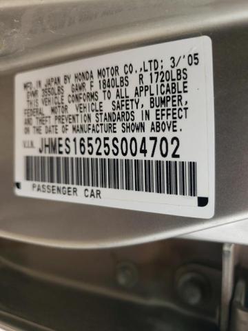 Aukcja sprzedaży 2005 Honda Civic Lx, vin: JHMES16525S004702, numer aukcji: 45564823