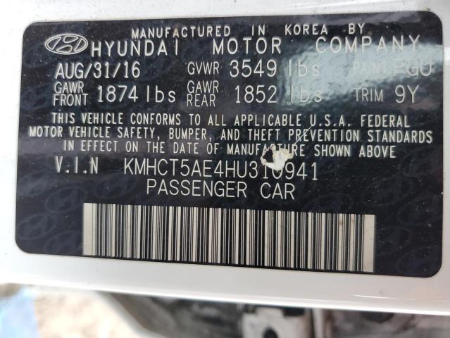 2017 Hyundai Accent Se მანქანა იყიდება აუქციონზე, vin: KMHCT5AE4HU310941, აუქციონის ნომერი: 45769503
