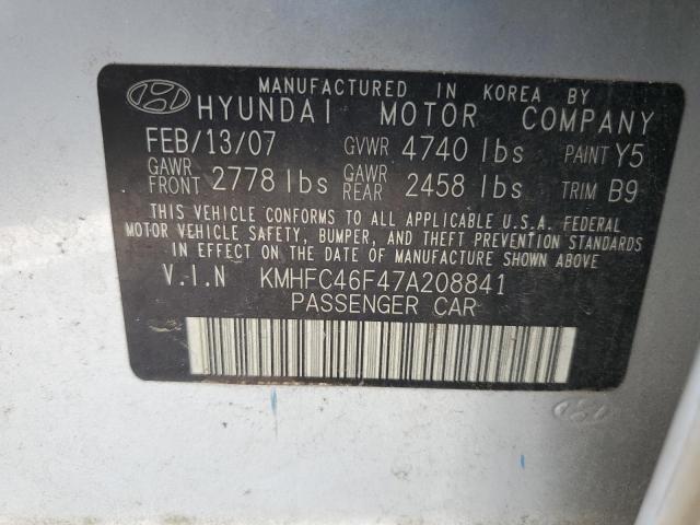 Продажа на аукционе авто 2007 Hyundai Azera Se, vin: KMHFC46F47A208841, номер лота: 45377433